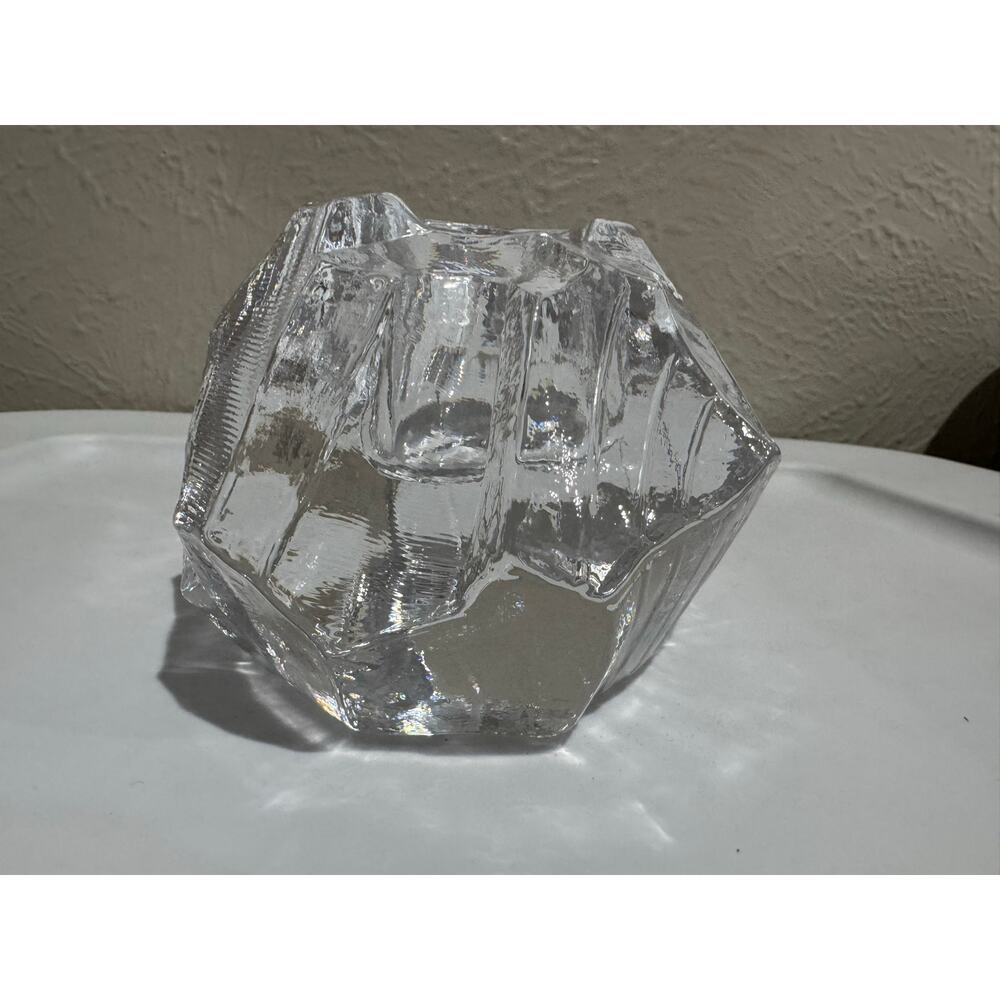 Kosta Boda Scandi Glass Rock Candle Votive Holder Vintage - Picture 7 of 9